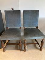 Chaises anciennes style Louis XIII, Ophalen, Gebruikt, Twee, Blauw