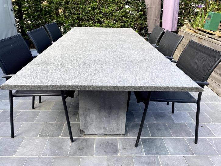 granieten tuintafel, Tuin en Terras, Tuintafels, Zo goed als nieuw, Rechthoekig, Ophalen