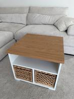 Salontafel Skruvby wit + 2 manden IKEA, 50 à 100 cm, Comme neuf, Enlèvement, 50 à 100 cm