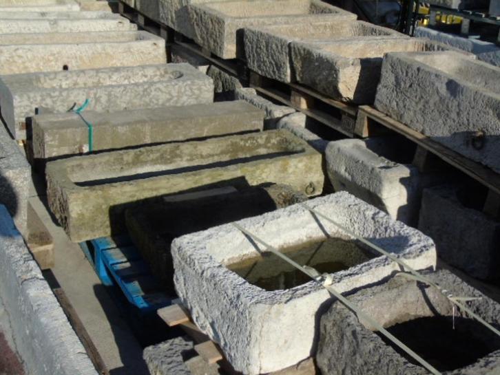 dienblad of trog in blauwe steen, plantenbak, goede keuze!!, Tuin en Terras, Bloembakken en Plantenbakken, Gebruikt, Steen, Binnen