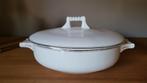 witte soepterrine met zilveren bies, Huis en Inrichting, Ophalen, Gebruikt