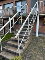 Blauwe hardstenen treden + opkanten, Pierre ou Argile, Enlèvement, Utilisé, 50 à 150 cm