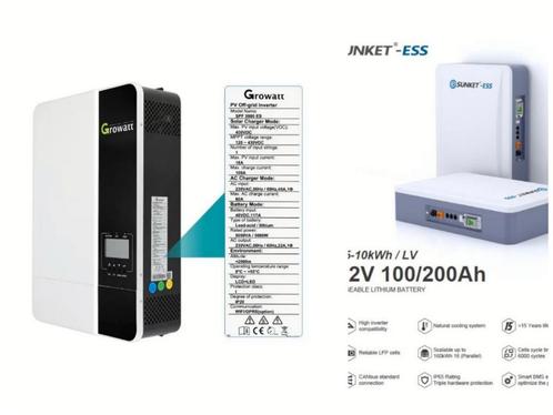 10kw opslagbatterij en Growatt 5kw hybride omvormer, Doe-het-zelf en Bouw, Zonnepanelen en Toebehoren, Nieuw, Compleet systeem