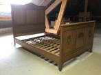 Antieke twijfelaar perfecte staat 100 jaar oud, Huis en Inrichting, Slaapkamer | Bedden, Gebruikt, Bruin, 140 cm, Twijfelaar