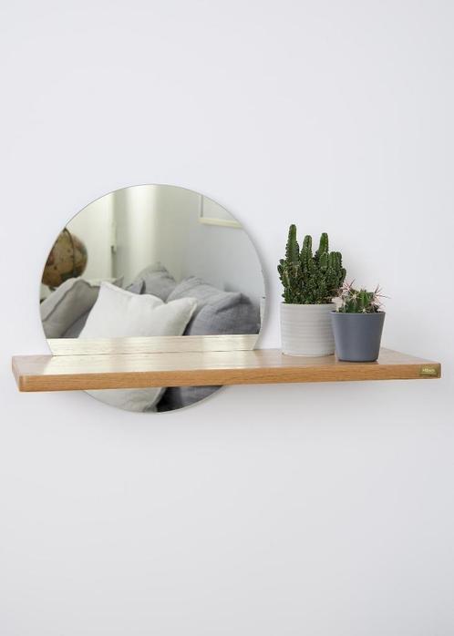 Hubsh muur spiegel met boekenplankje 26X50 CM, Huis en Inrichting, Woonaccessoires | Spiegels, Zo goed als nieuw, Minder dan 50 cm