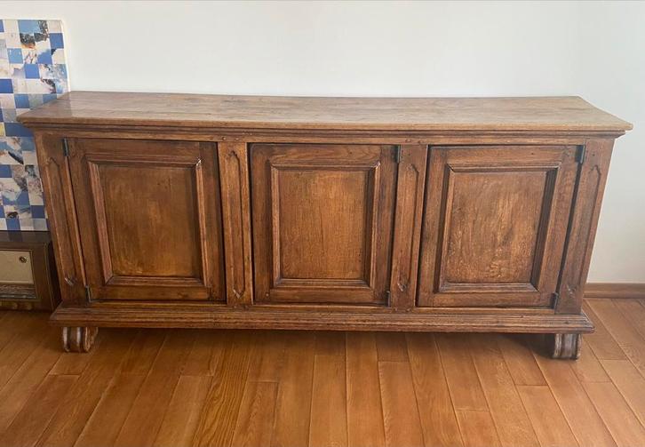 Meubles vintage en chêne, dressoir massif, 2 m + table, Antiquités & Art, Antiquités | Meubles | Armoires, Enlèvement