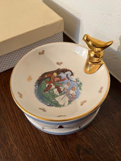 Vintage warmhoudbord voor kinderen, trommel, Antiek en Kunst, Curiosa en Brocante, Ophalen