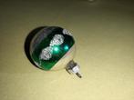 Oude vintage glazen kerstbal groen zilver 4 cm, Diversen, Kerst, Ophalen of Verzenden, Zo goed als nieuw