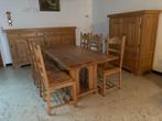 Massief eiken eetkamer, Huis en Inrichting, Ophalen, Gebruikt, Landelijke, rustieke stijl, 4 tot 6 stoelen
