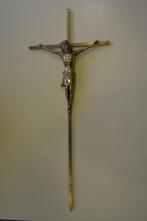 Kruisbeeld bronskleurig, L 44cm B 18cm, Ophalen of Verzenden