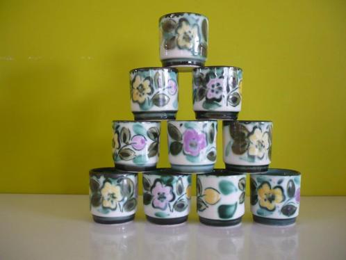 10 vintage eierdopjes Boch in the Mood, Antiek en Kunst, Antiek | Servies los, Ophalen of Verzenden