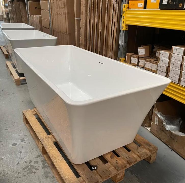 SALE Badkuip rechthoek acryl glans 150x75x58 nr75, Huis en Inrichting, Woonaccessoires | Overige, Nieuw, Ophalen of Verzenden