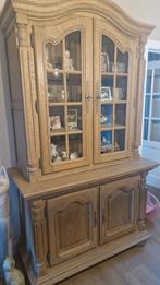 Eiken vitrinekast, Huis en Inrichting, Ophalen, Zo goed als nieuw, Eikenhout, Met deur(en)
