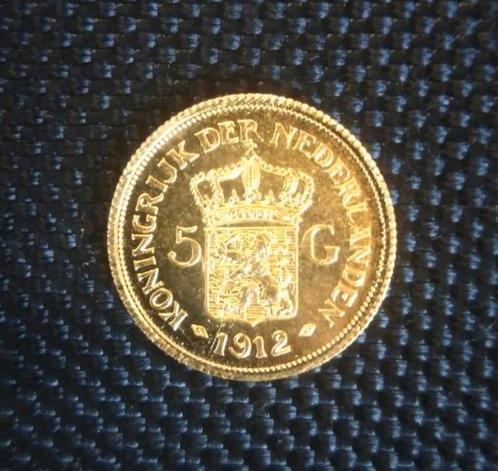 Gouden 5 Gulden 1912 Wilhelmina Nederland.., Postzegels en Munten, Munten | Nederland, Losse munt, 5 gulden, Koningin Wilhelmina