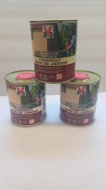 Traitement du bois de jardin v33 3 x 0,75 litre incolore neu, Neuf, Moins de 5 litres, Enlèvement ou Envoi, Autres couleurs