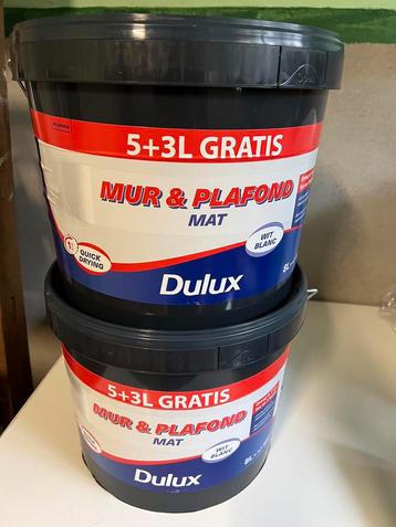 Dulux muur- en plafondverf mat 8l wit - 2 emmers beschikbaar voor biedingen