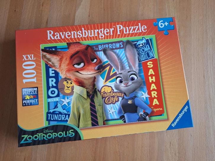 ✪ Puzzel Ravensburger Zootropolis - 100st, Kinderen en Baby's, Speelgoed | Kinderpuzzels, Zo goed als nieuw, Meer dan 50 stukjes