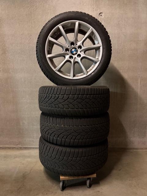 4 originele 18" BMW velgen met runflat winterbanden, Auto-onderdelen, Banden en Velgen, Velg(en), Winterbanden, 18 inch, 245 mm