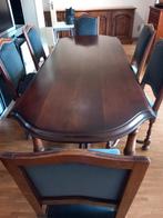 table de salle à manger en bois véritable et   6 chaises, Maison & Meubles, Salles à manger complètes, Enlèvement, Comme neuf