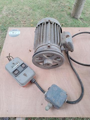 Elektromotor 220/380V 1,5 hp 1400 rpm + vacuumpomp, Enlèvement, Utilisé, Moteur électrique, Moins de 1400 tpm