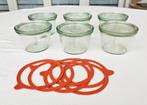 Set van 6 glazen weckpotjes + afdichtingsringen, Ophalen of Verzenden, Zo goed als nieuw, Glas, Overige typen
