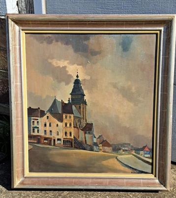 Huile sur toile village signe r balossier beschikbaar voor biedingen