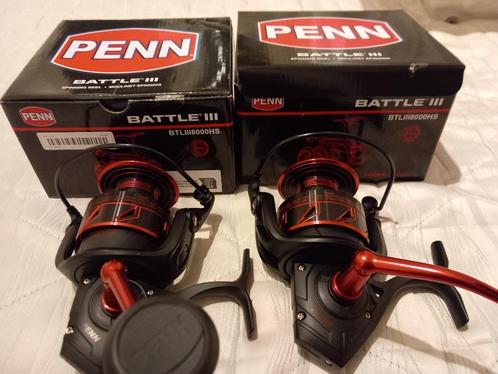 2 X ZEEMOLENS PENN BATTLE III 8000HS, Watersport en Boten, Hengelsport | Zeevissen, Nieuw, Molen, Ophalen