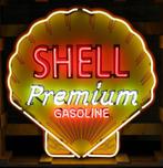Large Shell Premium Gasoline Logo Neon Sign with Backplate, Comme neuf, Table lumineuse ou lampe (néon), Enlèvement ou Envoi