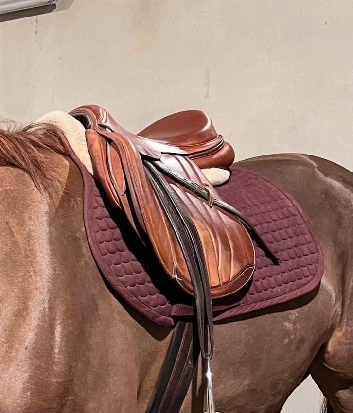 Bruin springzadel Emmers, Dieren en Toebehoren, Paarden en Pony's | Zadels, Zo goed als nieuw, Springen, Ophalen