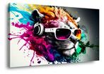 Nieuw canvas schilderij Graffiti Poes 80 x 60 cm, Nieuw, 75 tot 100 cm, Schilderij, 50 tot 75 cm