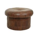 Design Mushroom Poef Opbergruimte De Sede Bruin Leer 57cm, Gebruikt, Hout, Ophalen of Verzenden, Nvt