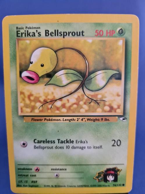 Erika's Bellsprout 76/132 - Gym Heroes, Hobby en Vrije tijd, Verzamelkaartspellen | Pokémon, Gebruikt, Verzenden