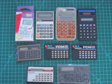 Calculatrices de poche : lot de 9 unités ; toutes fonctionne