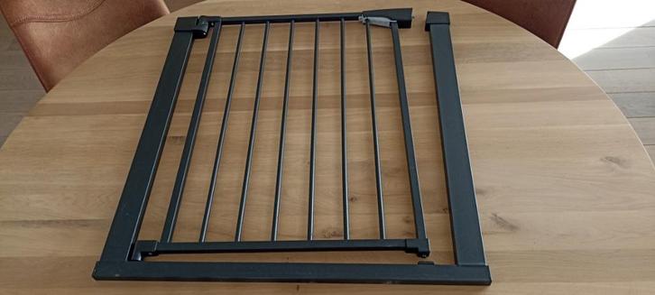 Deurhekje zwart met verlengstuk, Kinderen en Baby's, Traphekjes, Zo goed als nieuw, Klemhekje, Metaal of IJzer, 100 tot 115 cm