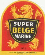 oud bieretiket België Super Belge Marine Brussel, Verzamelen, Verzenden, Nieuw, Overige typen, Overige merken