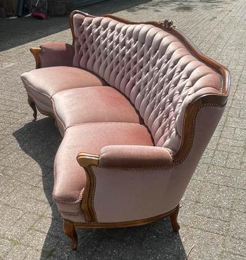Zetel barok vintage roze mohair queen ann salon  beschikbaar voor biedingen