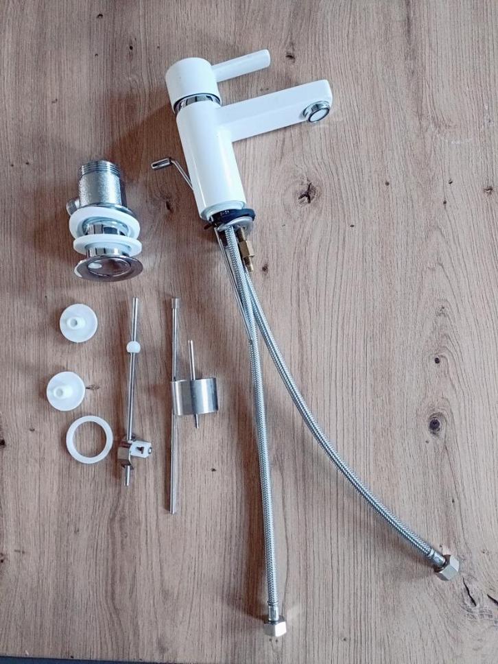 Witte mixer, Doe-het-zelf en Bouw, Sanitair, Nieuw, Kraan, Chroom, Ophalen of Verzenden