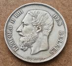 5 Francs. 1873  Leopold ll, Zilver, Ophalen of Verzenden, Zilver, Losse munt