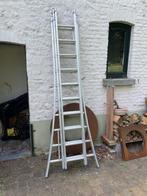 ALU-ladder met 3 delen, Doe-het-zelf en Bouw, Ladders en Trappen, Ladder, Gebruikt, 4 meter of meer, Ophalen