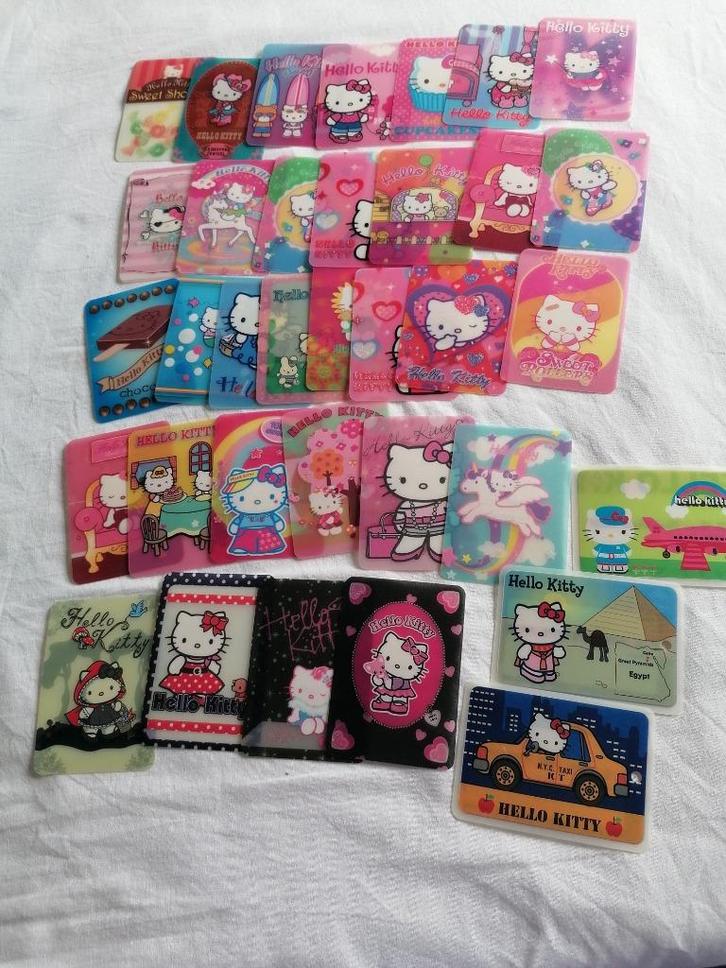 35 verzamelkaartjes Hello Kitty, Hobby en Vrije tijd, Verzamelkaartspellen | Overige, Gebruikt, Meerdere kaarten, Ophalen of Verzenden