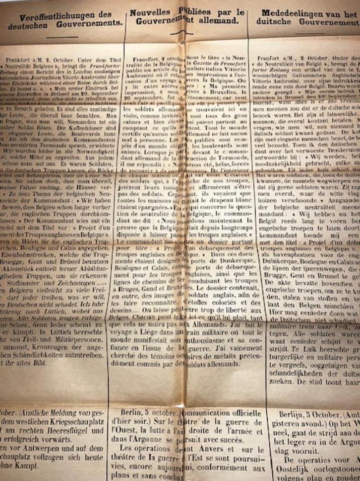 1914 pamflet affiche Duits Militair Gouvernement WW I oorlog, Verzamelen, Militaria | Algemeen, Ophalen of Verzenden