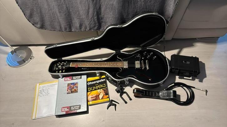 Epiphone ES-339 elektrische gitaar met accesoires, Muziek en Instrumenten, Snaarinstrumenten | Gitaren | Elektrisch, Zo goed als nieuw