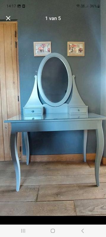Make up tafel / desk / buro Hemnes ikea grijs, Huis en Inrichting, Ophalen, Glas