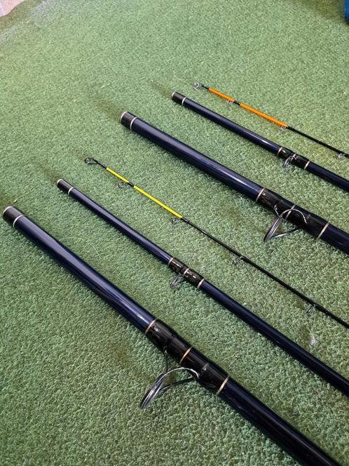 2x strandhengel (beachfeeders) Fox, Watersport en Boten, Hengelsport | Zeevissen, Zo goed als nieuw, Molen, Ophalen