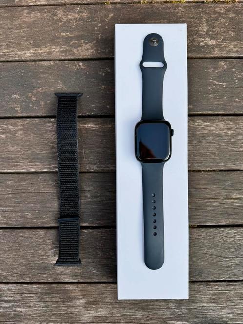 Apple Watch série 7, 45 mm, Bijoux, Sacs & Beauté, Montres connectées, Comme neuf, iOS, Noir, Distance, Bandage calorique, État