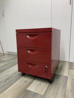 IKEA ERIK (3 laden) op wieltjes – Bordeaux/Rood – Metaal, Huis en Inrichting, Ophalen, Zo goed als nieuw, 3 of 4 laden, Bordeaux/Rood Metaal