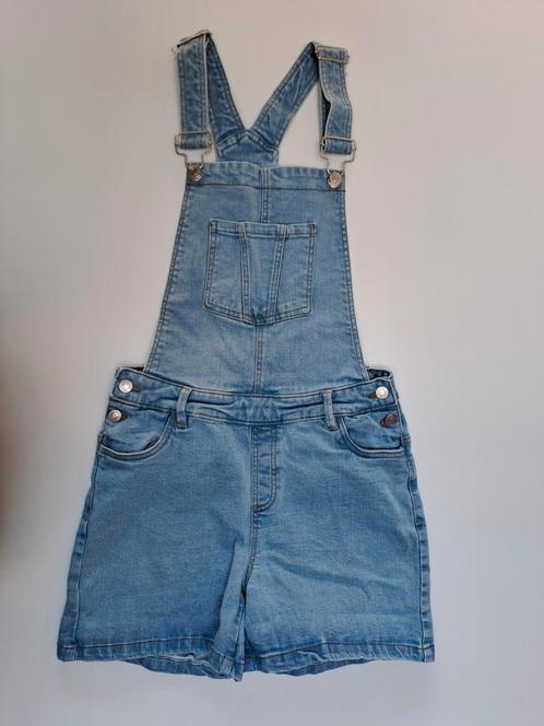 Mt 162- 164 Denim salopette met korte broek, Kinderen en Baby's, Kinderkleding | Maat 164, Zo goed als nieuw, Meisje, Overige typen