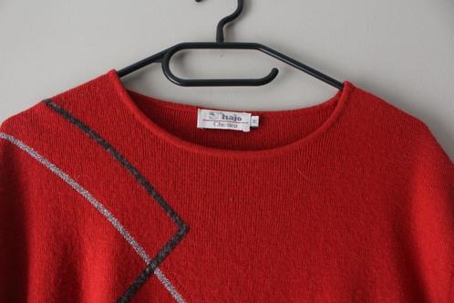 Rode gebreide trui met split opzij maat M, Kleding | Dames, Truien en Vesten, Maat 42/44 (L), Rood, Ophalen of Verzenden
