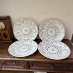 4x Vintage Boch Copenhague dinerborden – blauw wit, Antiek en Kunst, Antiek | Servies compleet, Ophalen of Verzenden