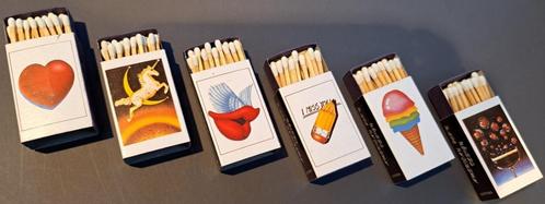 luxe lucifers American Pop Art, 6 doosjes, o.m. regenboog, Verzamelen, Rookartikelen, Aanstekers en Luciferdoosjes, Zo goed als nieuw